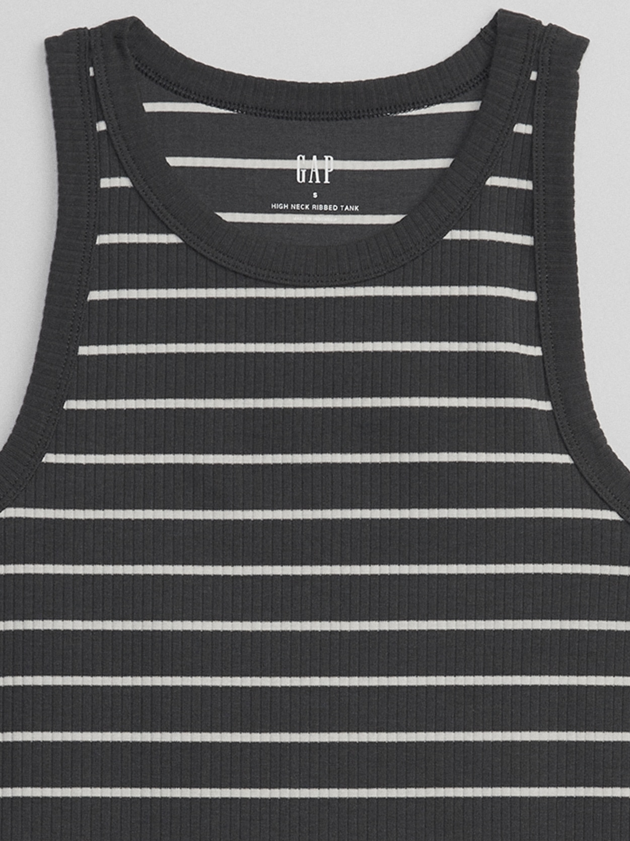 Ribbed Stripe High Neck Tank | Gap Factory