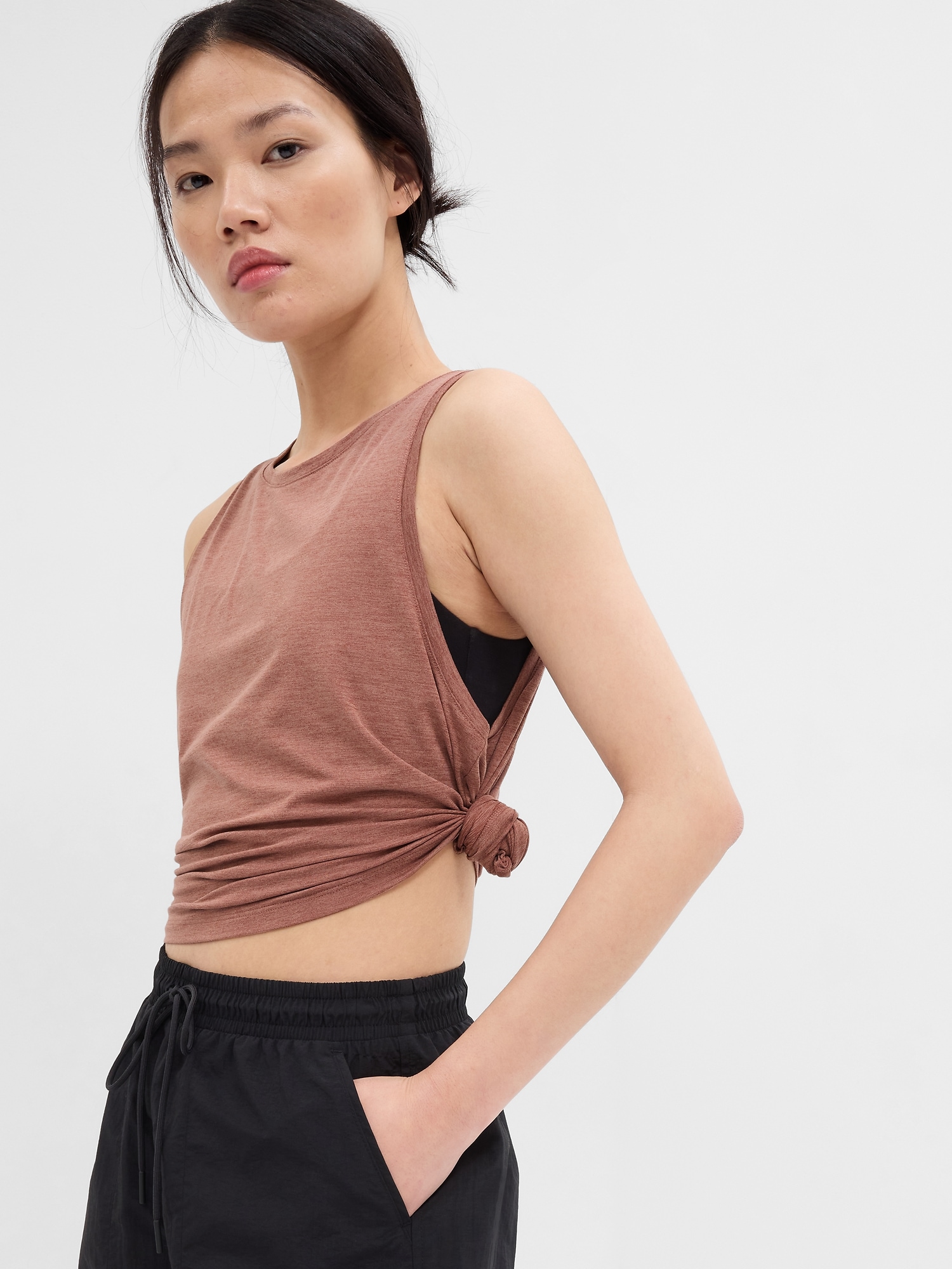 GapFit Relaxed Brushed Jersey Performance Tank Top