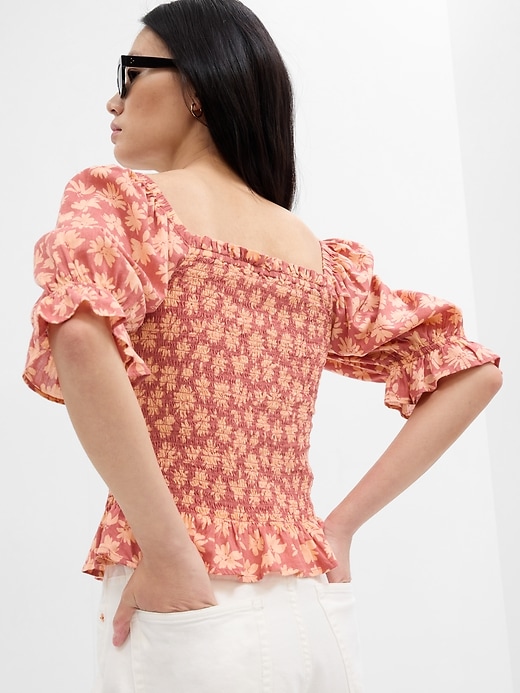 Image number 2 showing, Smocked Peplum Top