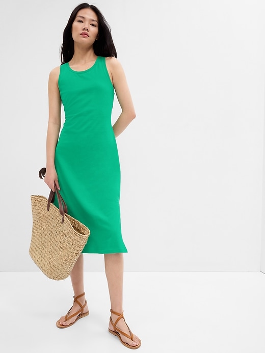 Image number 1 showing, Fitted Tie-Back Midi Dress