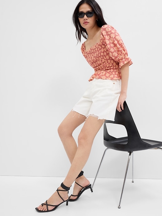 Image number 1 showing, Smocked Peplum Top