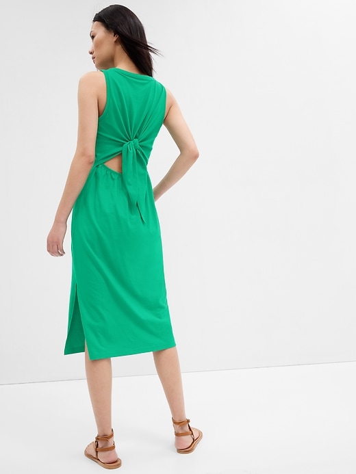 Image number 2 showing, Fitted Tie-Back Midi Dress