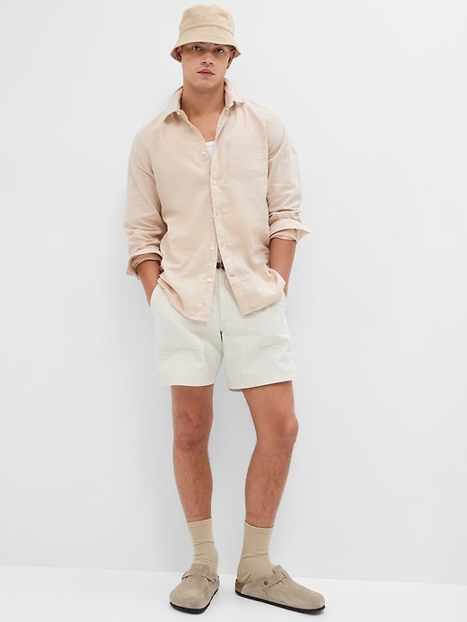 Image number 6 showing, Linen-Cotton Shirt in Standard Fit