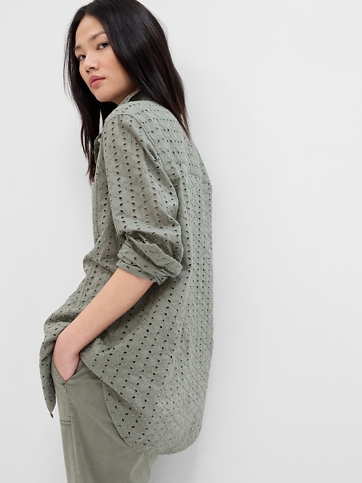 View large product image 2 of 2. Eyelet Easy Shirt
