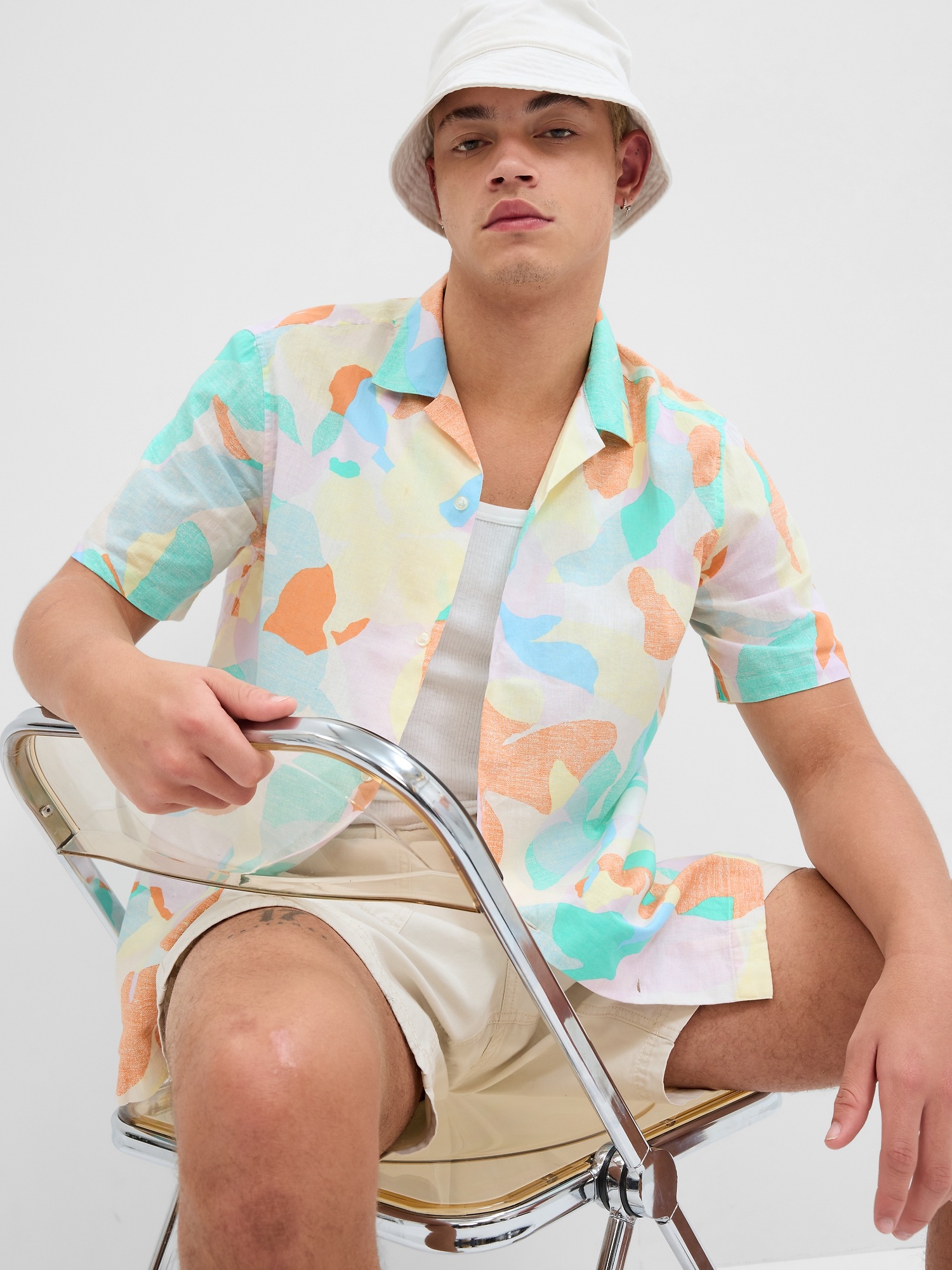 Linen-Cotton Vacay Shirt in Standard Fit