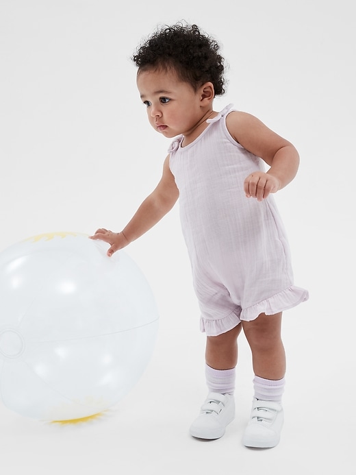 View large product image 2 of 2. Baby Gauze Romper