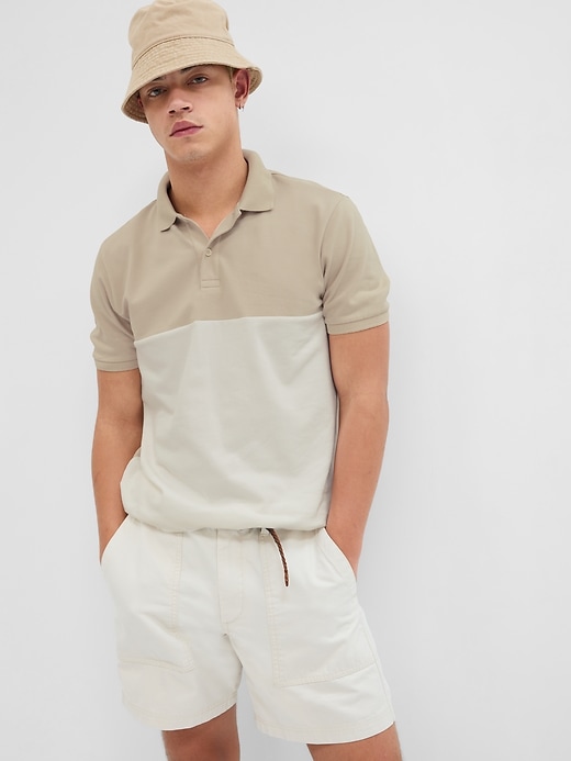 Image number 1 showing, Colorblock Stretch Pique Polo Shirt