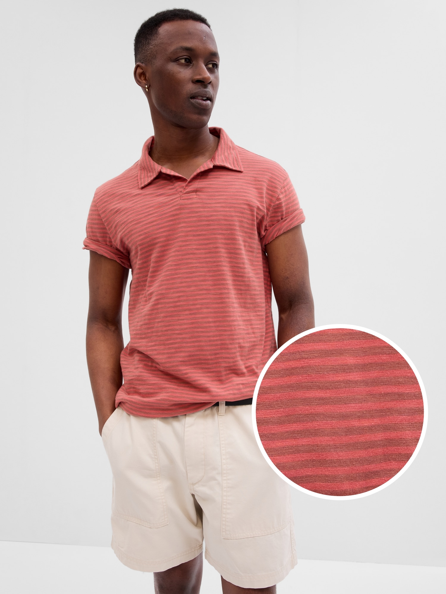 Lived-In Johnny Collar Polo Shirt | Gap Factory