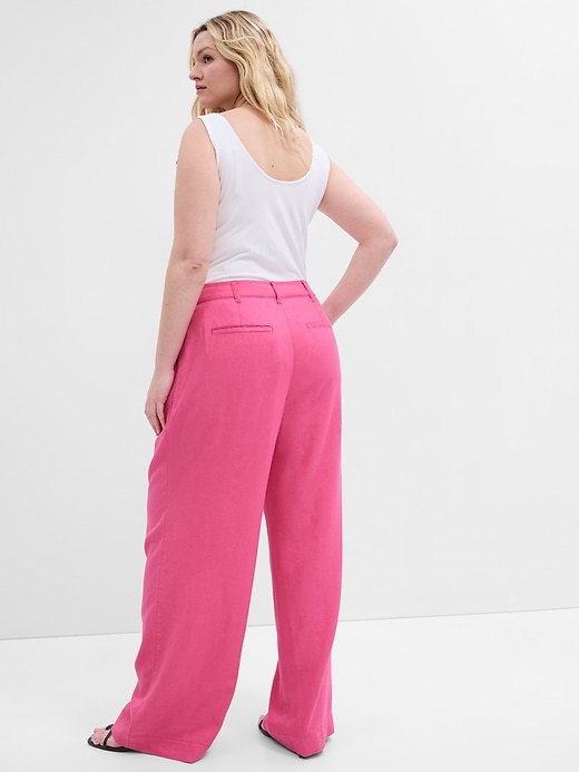 Image number 2 showing, High Rise Wide-Leg Pleated Trousers with Washwell