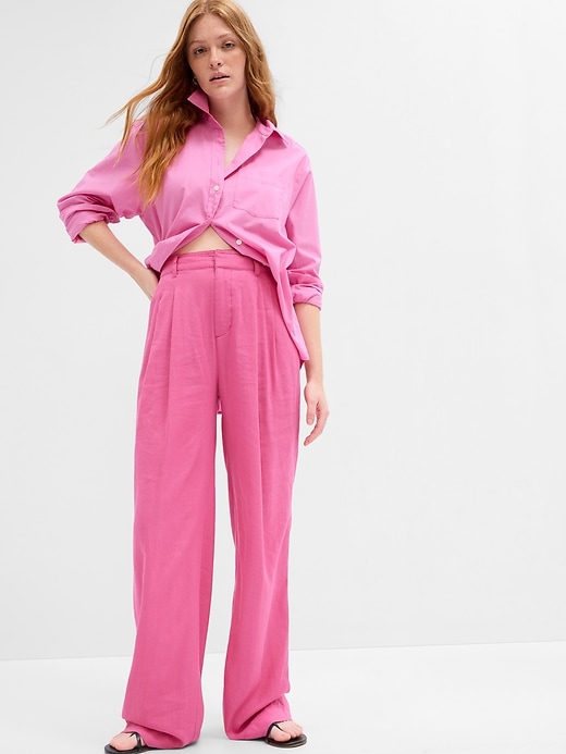 Image number 5 showing, High Rise Wide-Leg Pleated Trousers with Washwell