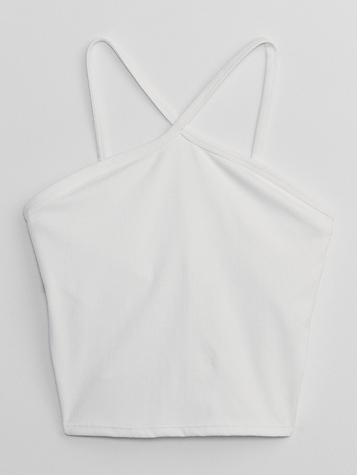 Image number 3 showing, GapFit Studio Ribbed Halter Sports Bra