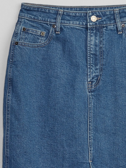 Image number 6 showing, Denim Midi Pencil Skirt with Washwell