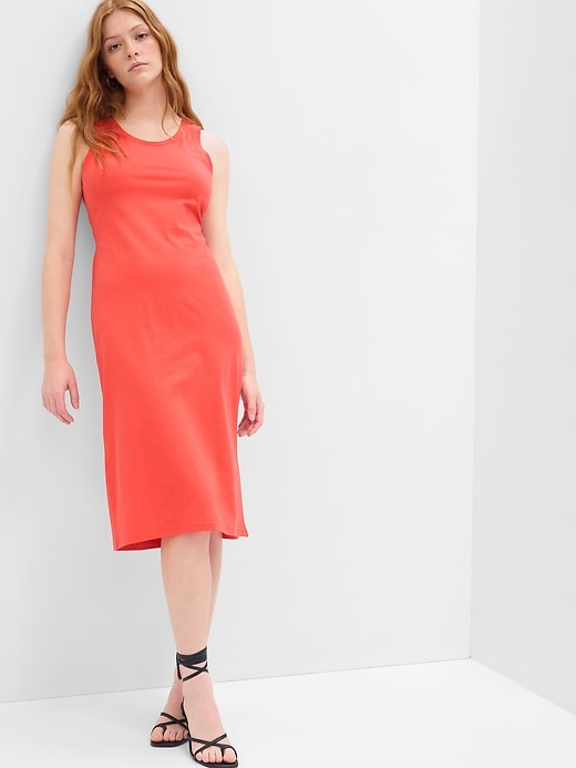 Image number 4 showing, Fitted Tie-Back Midi Dress