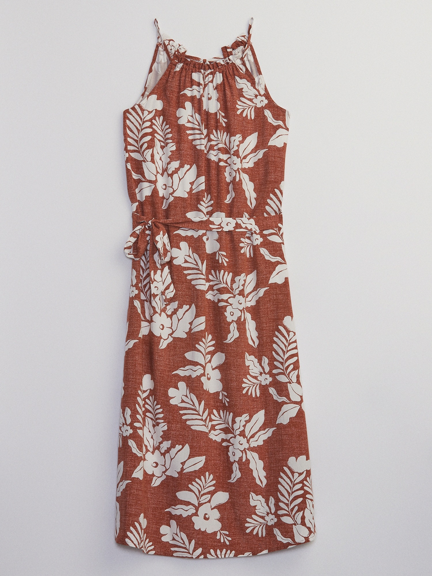 Relaxed Print Halter Midi Dress | Gap Factory