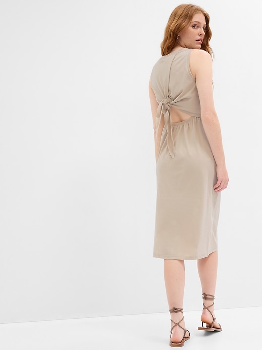 Image number 6 showing, Fitted Tie-Back Midi Dress