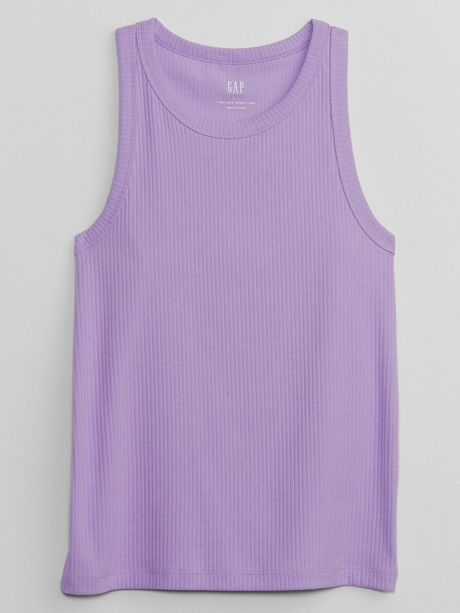 Ribbed High Neck Tank