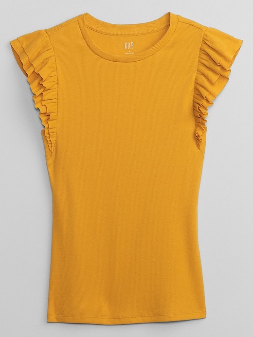 Image number 5 showing, Ribbed Flutter Sleeve Top