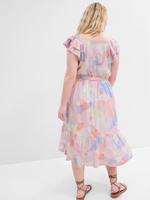 Image number 4 showing, Print Flutter Sleeve Midi Dress
