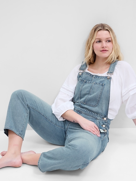 Image number 3 showing, Slouchy Denim Overalls