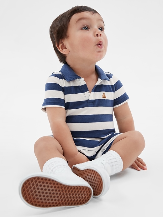 View large product image 2 of 2. Baby Johnny Collar Polo Romper