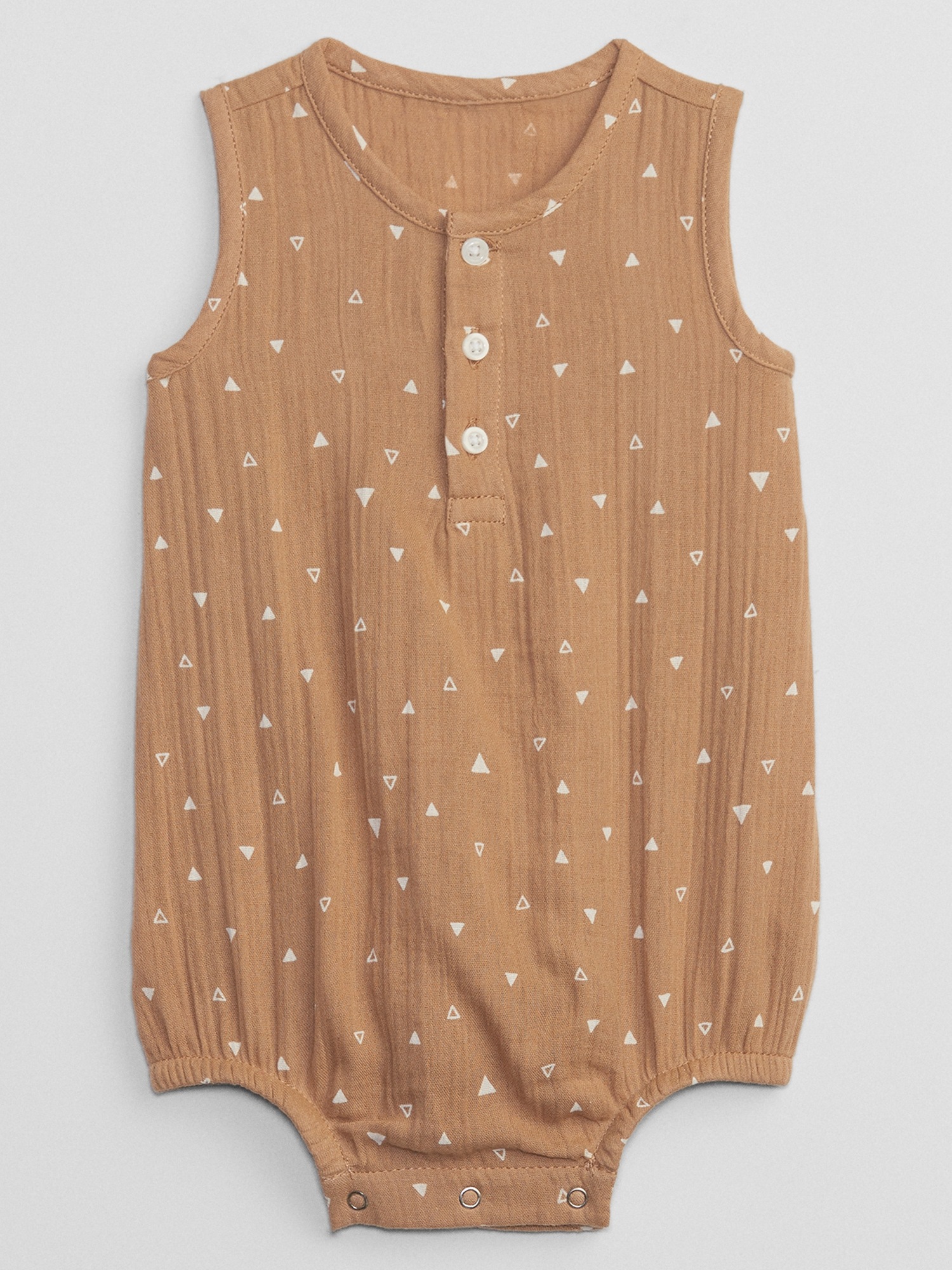 Baby Gauze Henley Romper