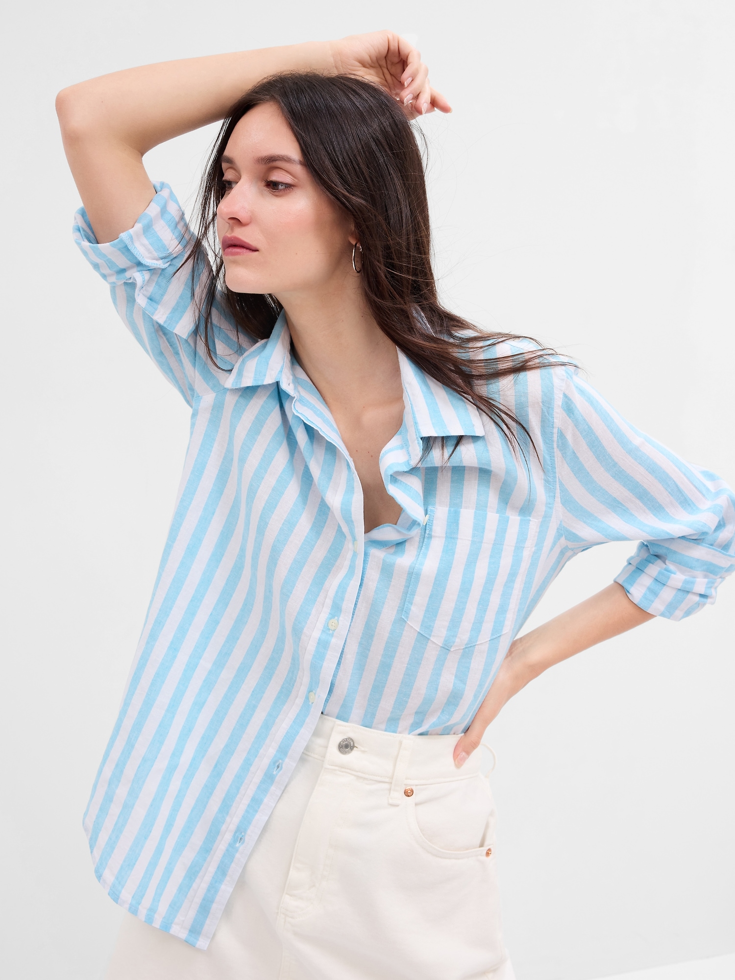 Linen-Blend Easy Shirt | Gap Factory