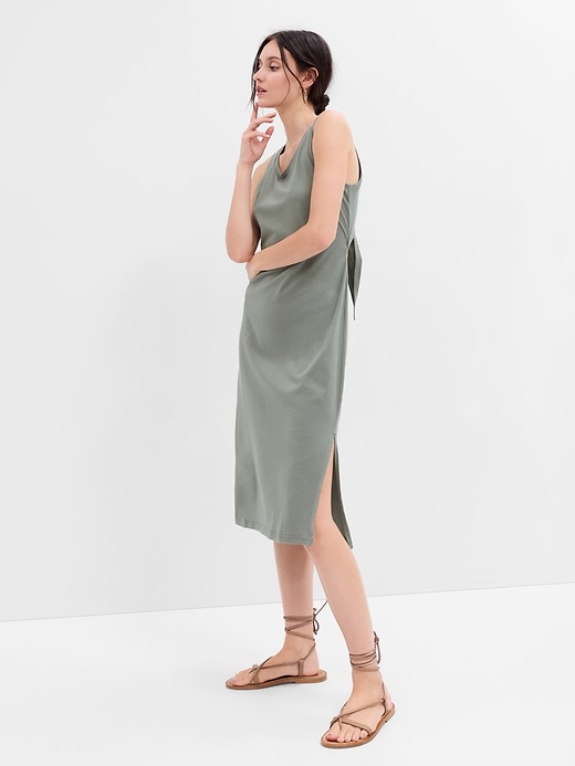 Image number 1 showing, Fitted Tie-Back Midi Dress