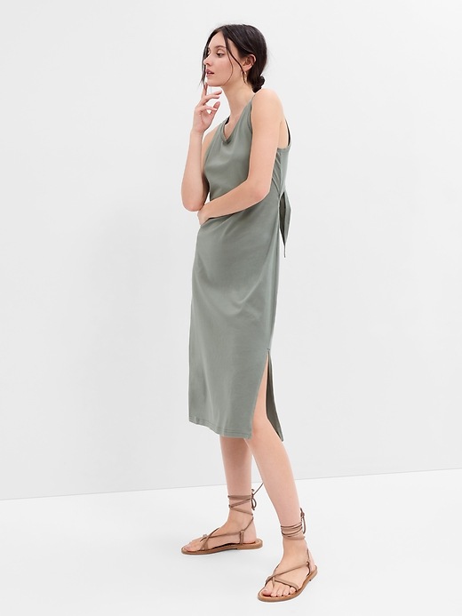 Image number 3 showing, Fitted Tie-Back Midi Dress