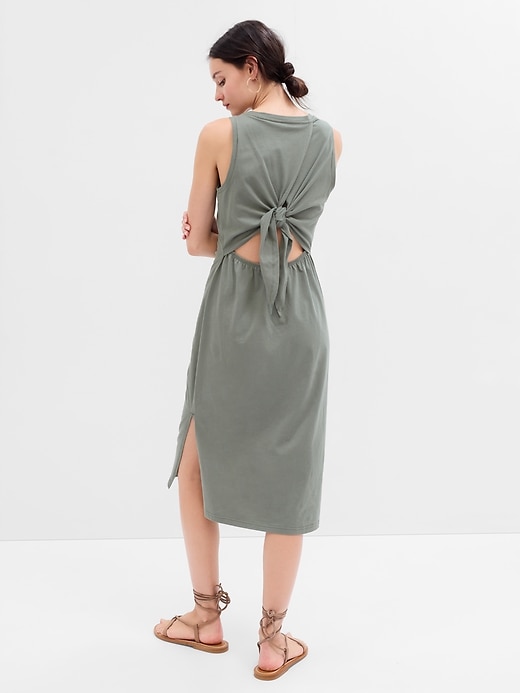Image number 3 showing, Fitted Tie-Back Midi Dress