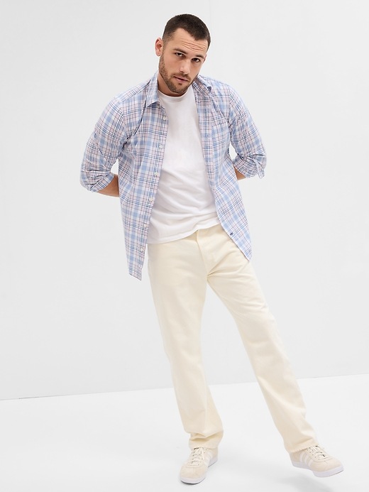 Image number 1 showing, Stretch Poplin Shirt in Slim Fit