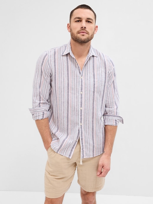 Image number 5 showing, Linen-Cotton Shirt in Standard Fit