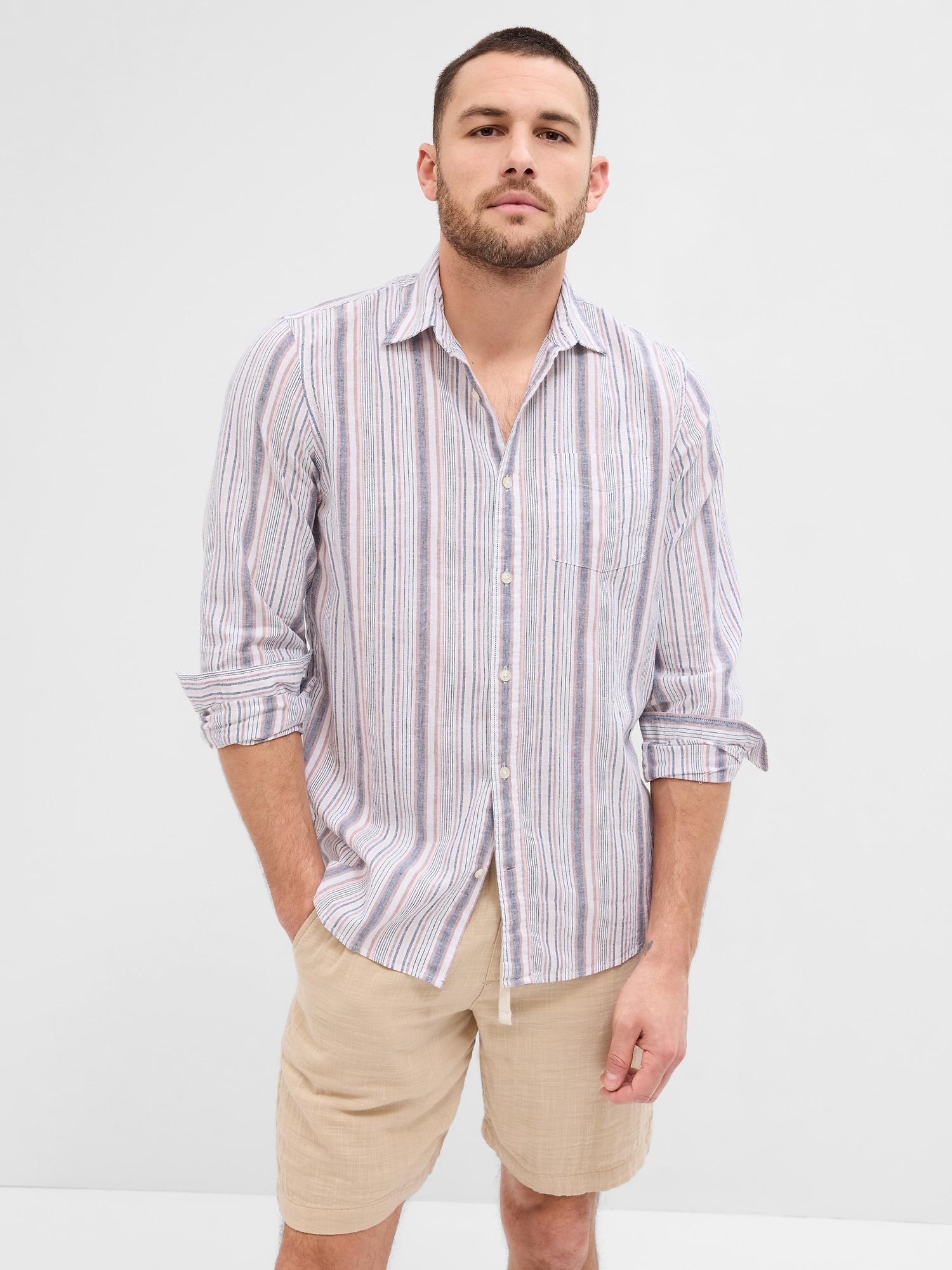 Linen-Cotton Shirt in Standard Fit
