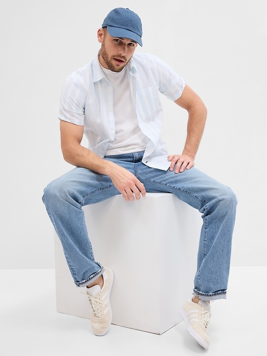 Image number 1 showing, Stretch Poplin Shirt in Standard Fit