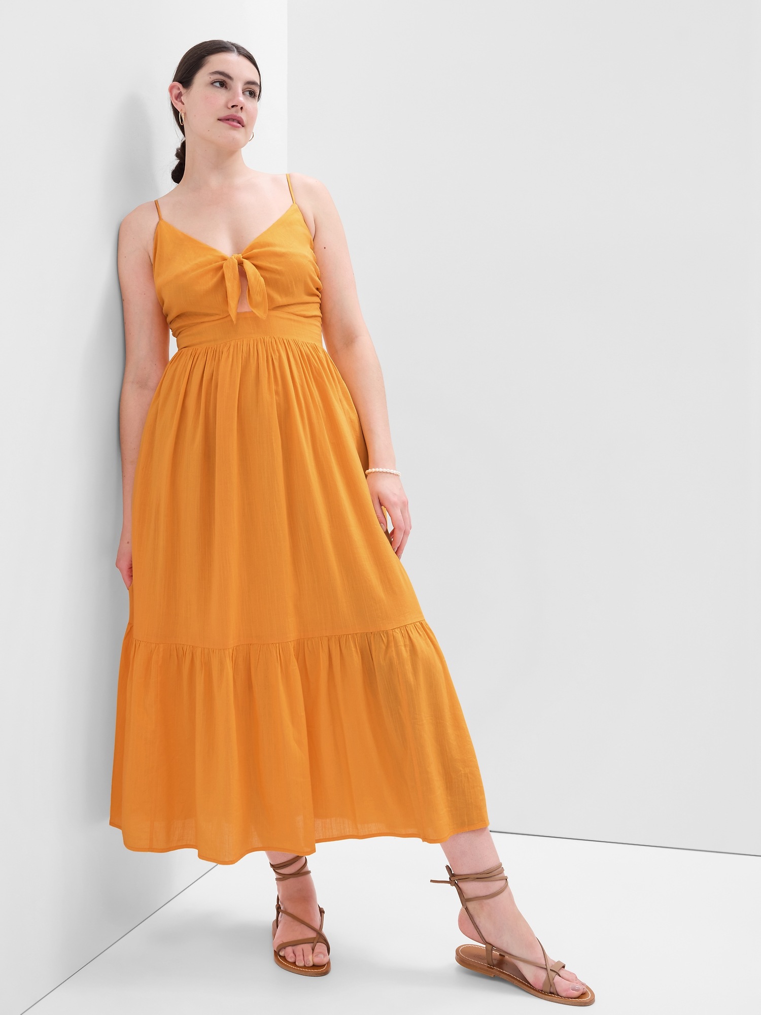 Tie-Front Tiered Maxi Dress | Gap Factory