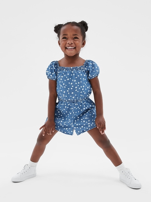 View large product image 2 of 2. babyGap Print Chambray Romper with Washwell