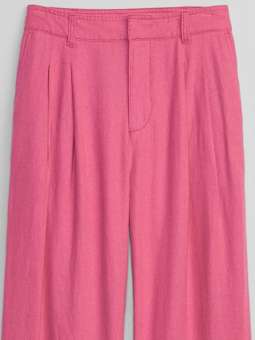 Image number 4 showing, High Rise Wide-Leg Pleated Trousers with Washwell