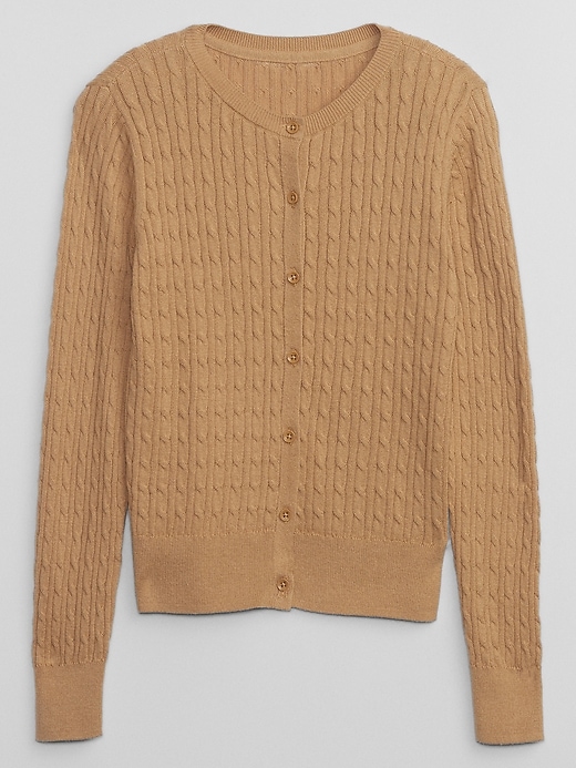 View large product image 1 of 2. Kids Cable-Knit Uniform Cardigan