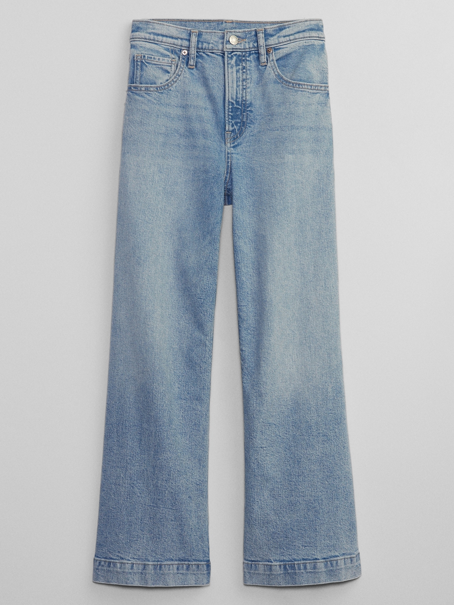 High Rise Wide-Leg Crop Jeans with Washwell | Gap Factory