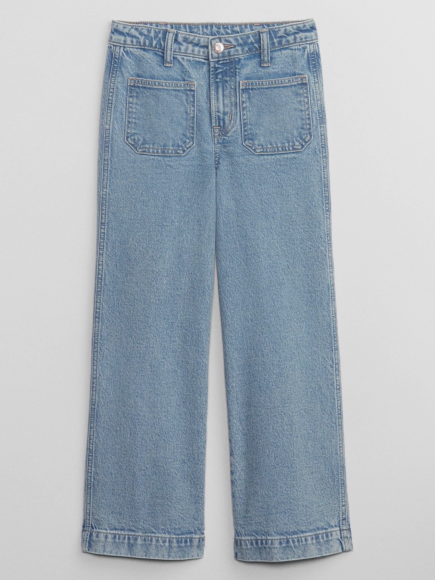 Kids High Rise Wide-Leg Jeans with Washwell