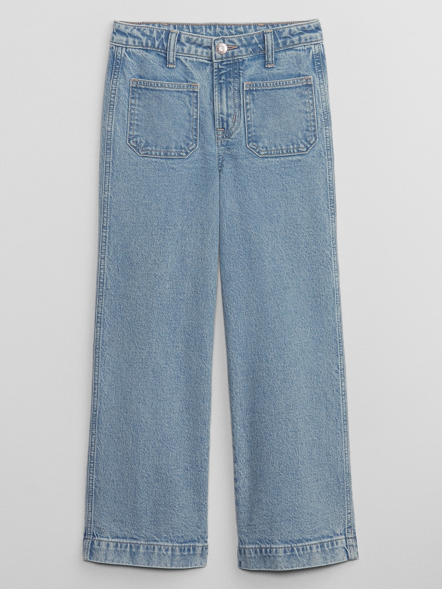 Kids High Rise Wide-Leg Jeans with Washwell | Gap Factory