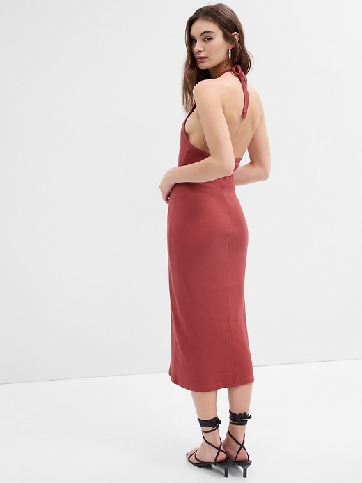 Image number 8 showing, Ribbed Halter Midi Dress