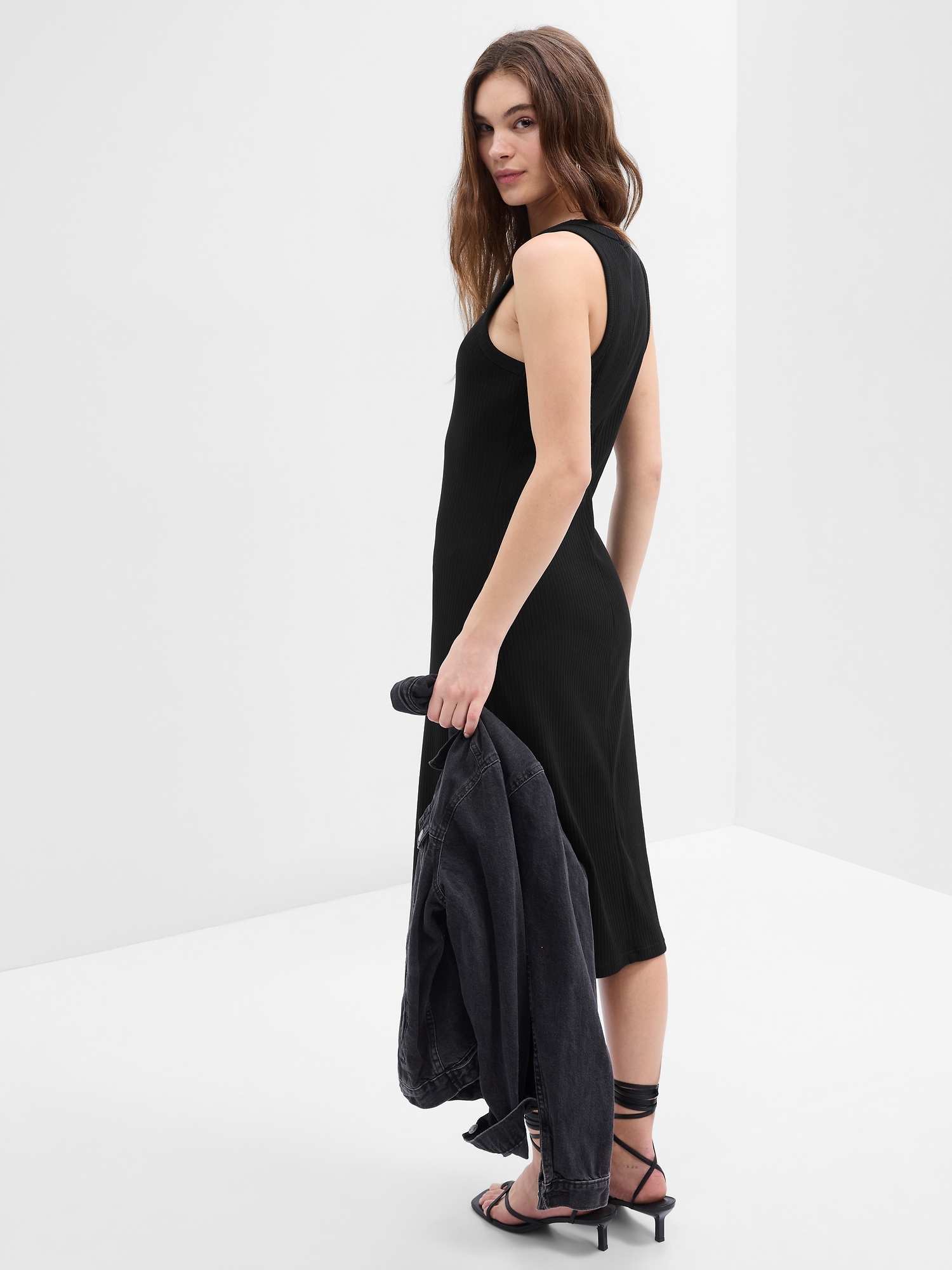 Ribbed Tank Midi Dress Gap Factory