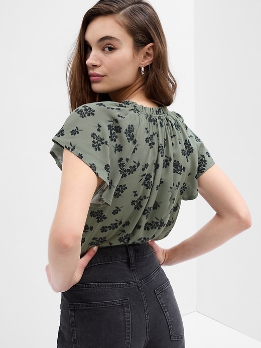 Image number 3 showing, Relaxed Print Splitneck Top