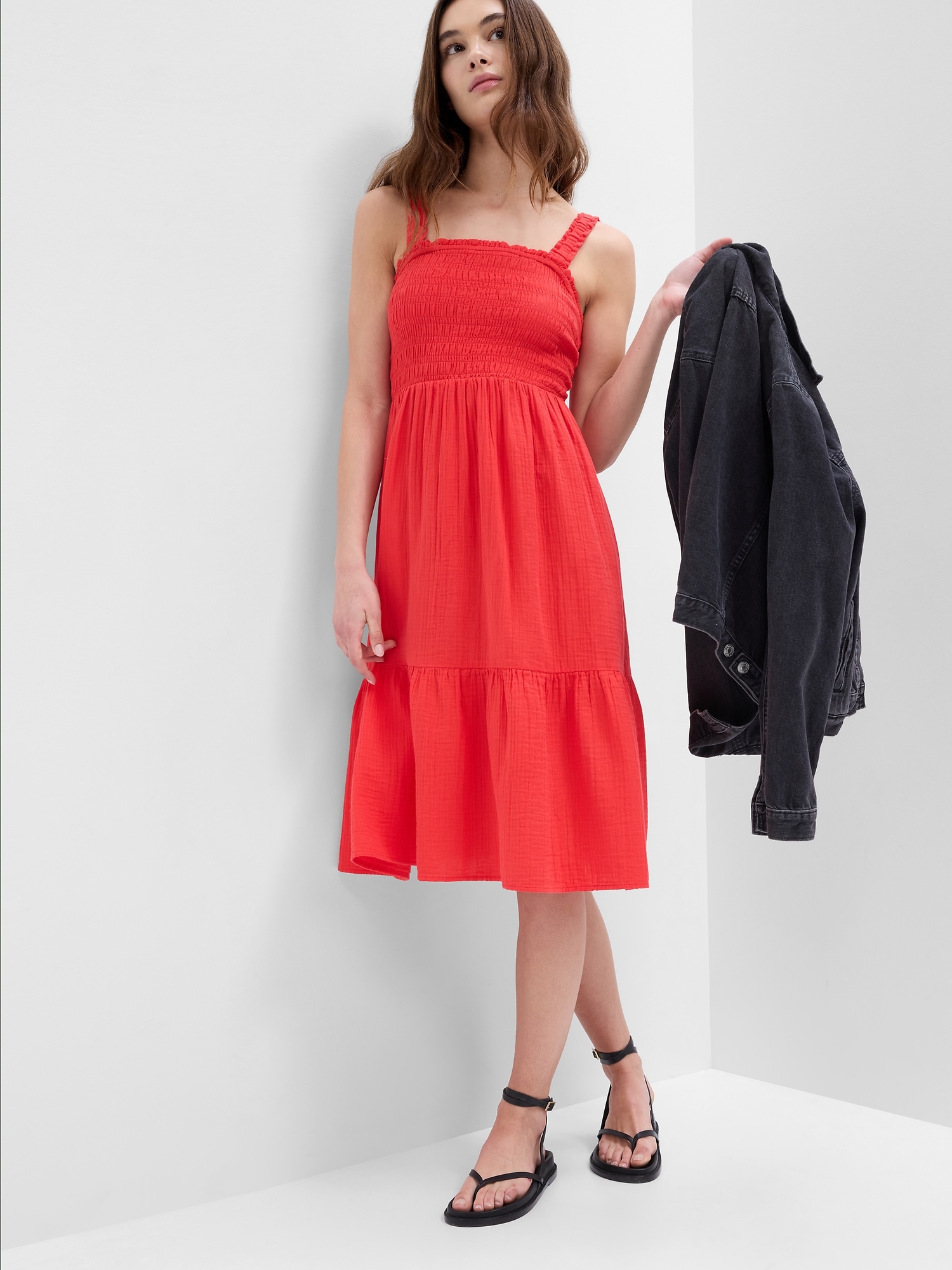 Smocked Midi Dress