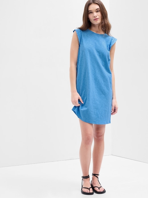 Image number 1 showing, Relaxed Flutter Sleeve T-Shirt Dress