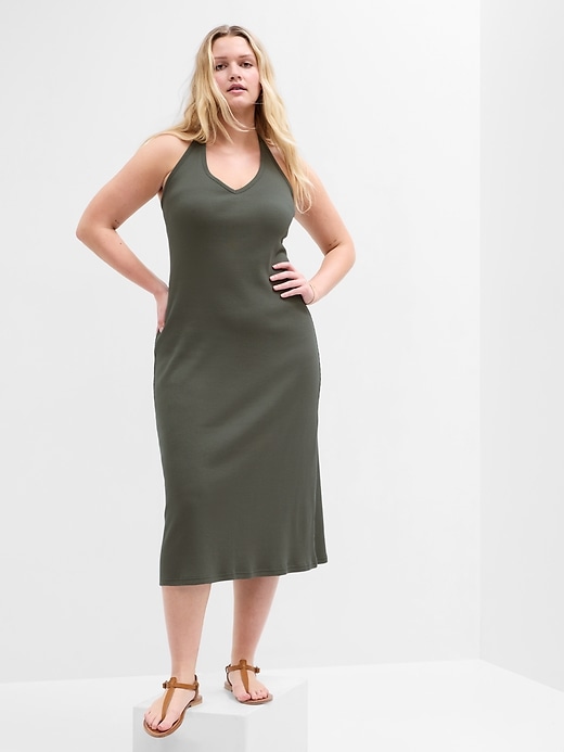 Image number 4 showing, Ribbed Halter Midi Dress