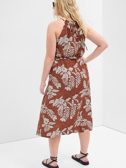 Image number 4 showing, Relaxed Print Halter Midi Dress