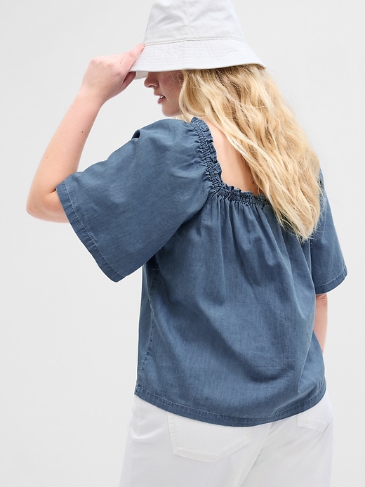 Image number 2 showing, Relaxed Denim Squareneck Top