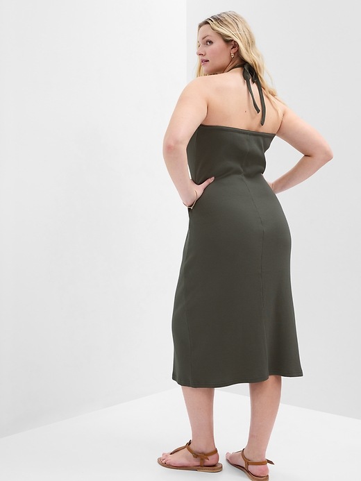 Image number 5 showing, Ribbed Halter Midi Dress