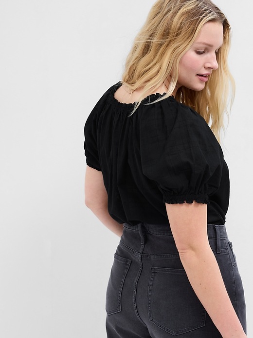 Image number 4 showing, Relaxed Boatneck Puff Sleeve Top
